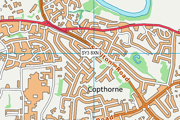 SY3 8XN map - OS VectorMap District (Ordnance Survey)