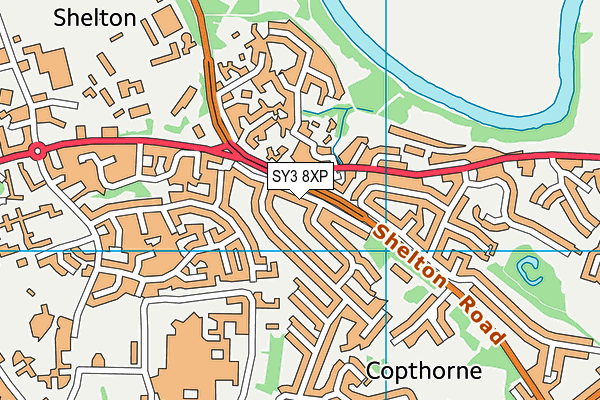 SY3 8XP map - OS VectorMap District (Ordnance Survey)