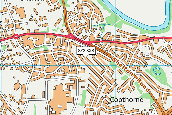 SY3 8XS map - OS VectorMap District (Ordnance Survey)