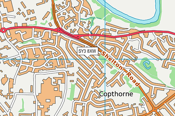 SY3 8XW map - OS VectorMap District (Ordnance Survey)