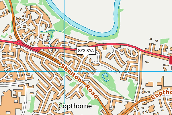 SY3 8YA map - OS VectorMap District (Ordnance Survey)