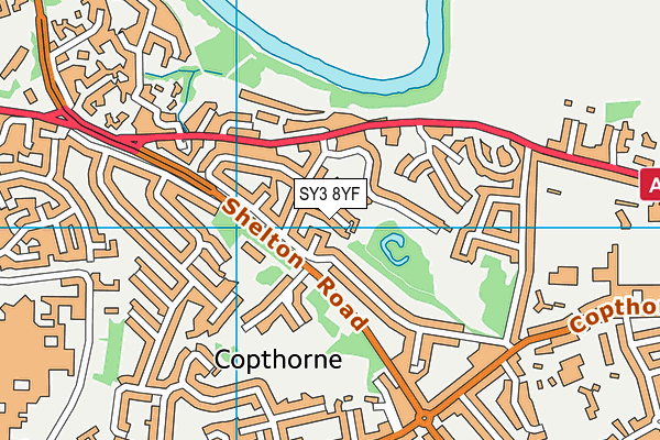 SY3 8YF map - OS VectorMap District (Ordnance Survey)