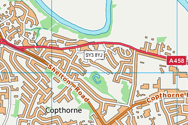 SY3 8YJ map - OS VectorMap District (Ordnance Survey)