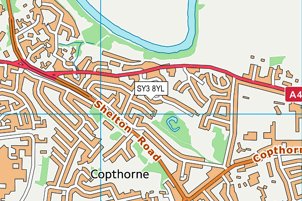 SY3 8YL map - OS VectorMap District (Ordnance Survey)