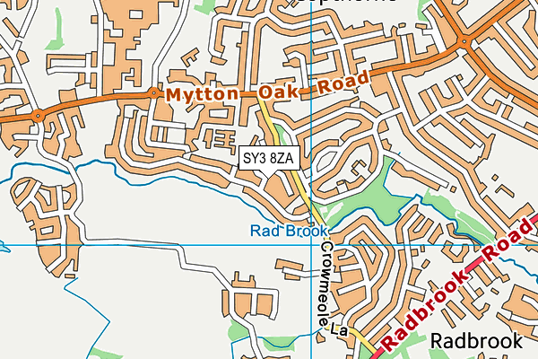 SY3 8ZA map - OS VectorMap District (Ordnance Survey)