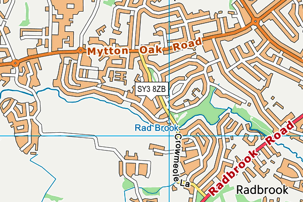 SY3 8ZB map - OS VectorMap District (Ordnance Survey)