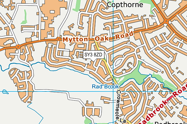 SY3 8ZD map - OS VectorMap District (Ordnance Survey)