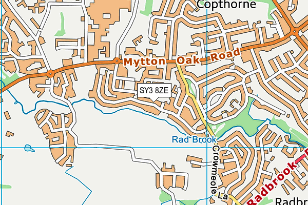 SY3 8ZE map - OS VectorMap District (Ordnance Survey)