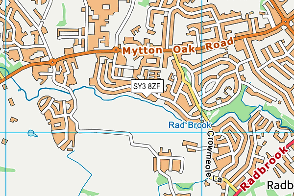 SY3 8ZF map - OS VectorMap District (Ordnance Survey)