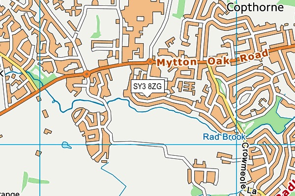 SY3 8ZG map - OS VectorMap District (Ordnance Survey)