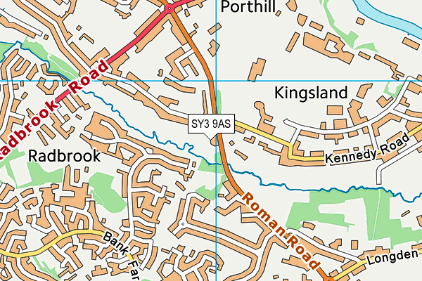 SY3 9AS map - OS VectorMap District (Ordnance Survey)
