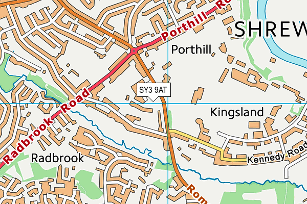 SY3 9AT map - OS VectorMap District (Ordnance Survey)