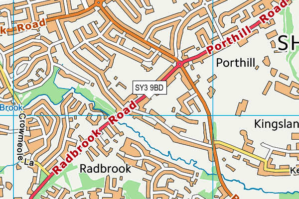 SY3 9BD map - OS VectorMap District (Ordnance Survey)