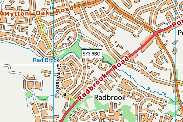 SY3 9BG map - OS VectorMap District (Ordnance Survey)