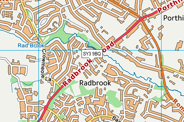 Radbrook Elite Health & Leisure Club (Closed) map (SY3 9BQ) - OS VectorMap District (Ordnance Survey)