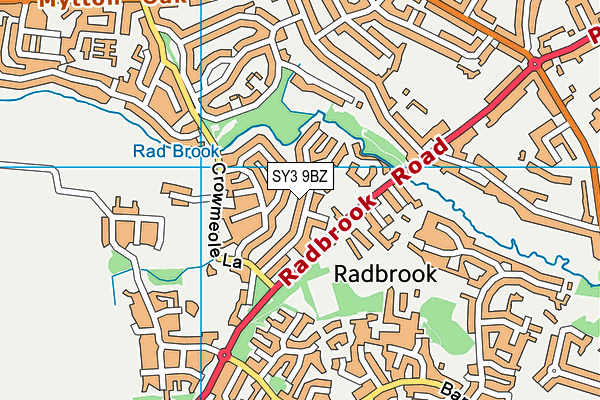 SY3 9BZ map - OS VectorMap District (Ordnance Survey)