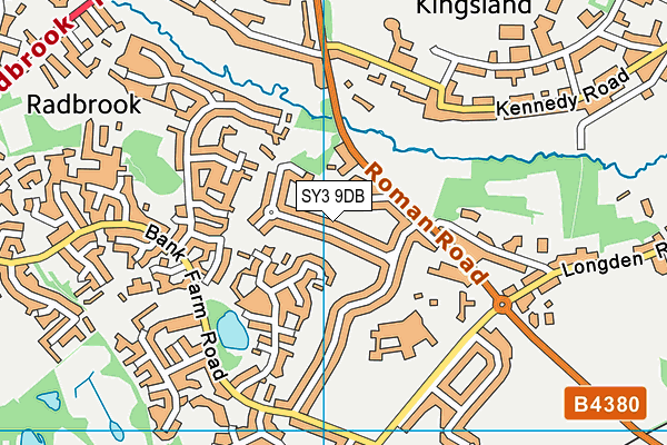 SY3 9DB map - OS VectorMap District (Ordnance Survey)