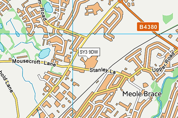 Meole Brace School map (SY3 9DW) - OS VectorMap District (Ordnance Survey)