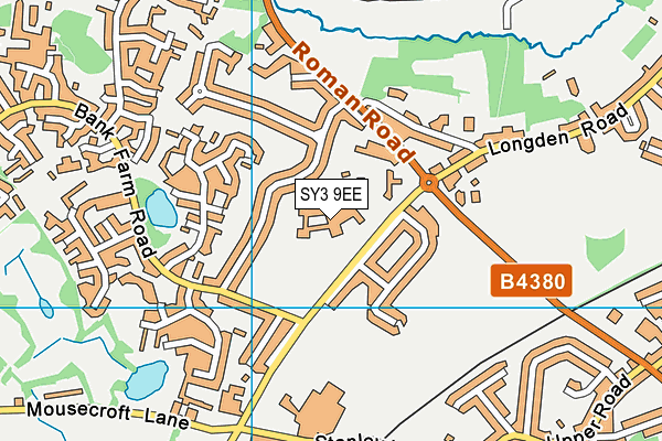 The Priory School map (SY3 9EE) - OS VectorMap District (Ordnance Survey)