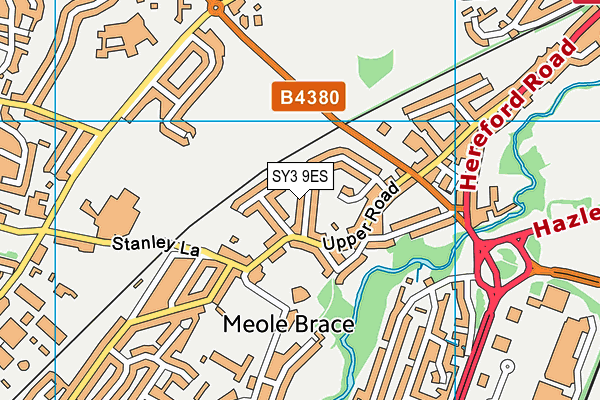 SY3 9ES map - OS VectorMap District (Ordnance Survey)