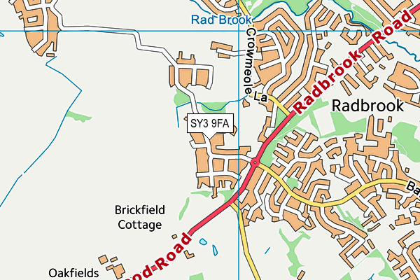 SY3 9FA map - OS VectorMap District (Ordnance Survey)