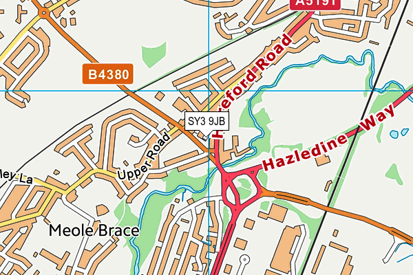 SY3 9JB map - OS VectorMap District (Ordnance Survey)