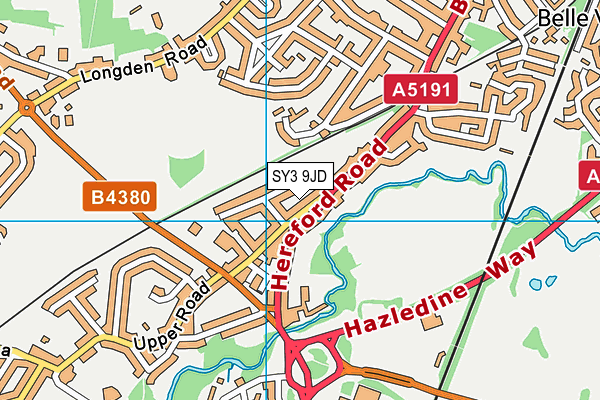 SY3 9JD map - OS VectorMap District (Ordnance Survey)