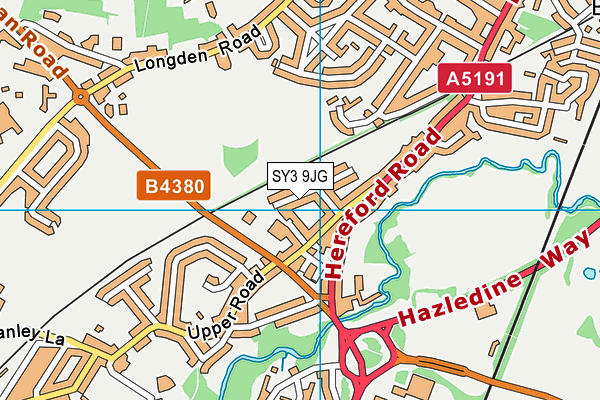 SY3 9JG map - OS VectorMap District (Ordnance Survey)