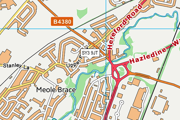 SY3 9JT map - OS VectorMap District (Ordnance Survey)