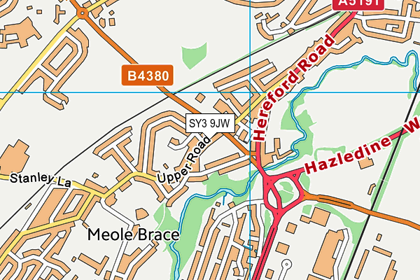 SY3 9JW map - OS VectorMap District (Ordnance Survey)