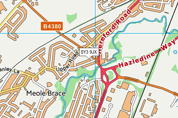 SY3 9JX map - OS VectorMap District (Ordnance Survey)