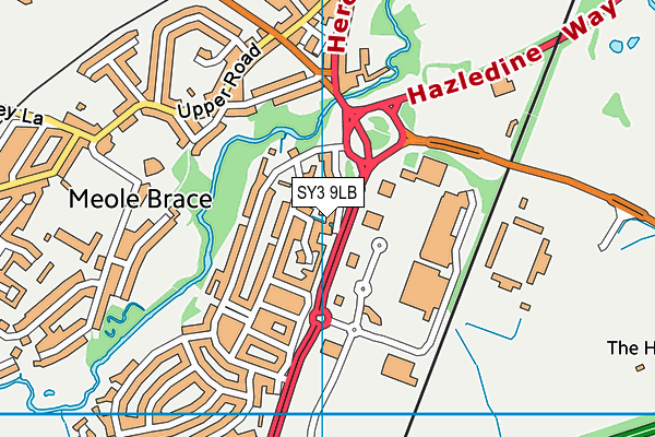 SY3 9LB map - OS VectorMap District (Ordnance Survey)