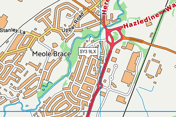 SY3 9LX map - OS VectorMap District (Ordnance Survey)