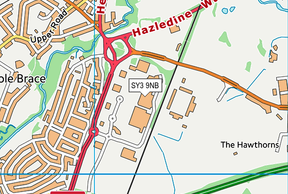 Puregym (Shrewsbury Meole Brace) map (SY3 9NB) - OS VectorMap District (Ordnance Survey)