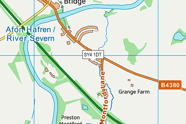 SY4 1DT map - OS VectorMap District (Ordnance Survey)