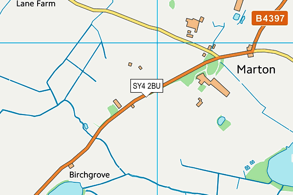 SY4 2BU map - OS VectorMap District (Ordnance Survey)