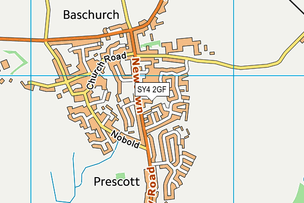 SY4 2GF map - OS VectorMap District (Ordnance Survey)