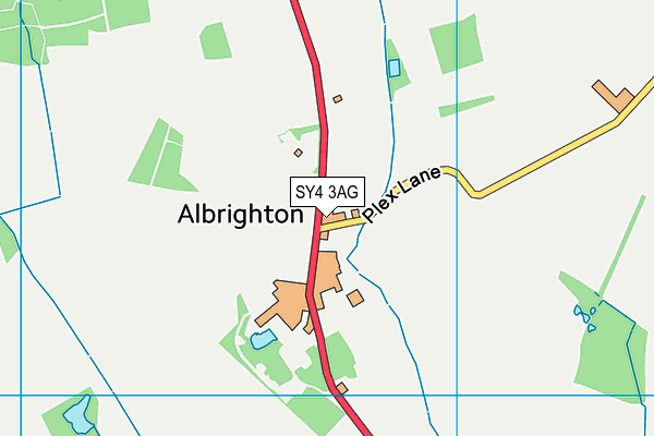 Mercure Shrewsbury Albrighton Hall Hotel And Spa  map (SY4 3AG) - OS VectorMap District (Ordnance Survey)