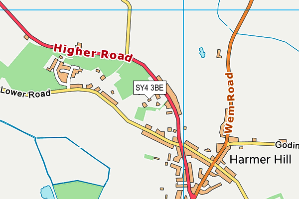 SY4 3BE map - OS VectorMap District (Ordnance Survey)