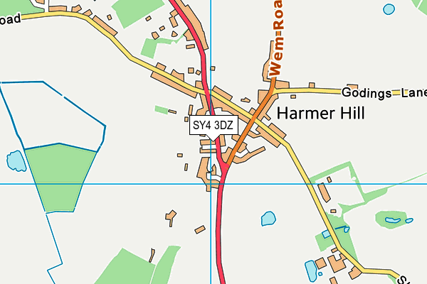 SY4 3DZ map - OS VectorMap District (Ordnance Survey)