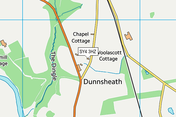 SY4 3HZ map - OS VectorMap District (Ordnance Survey)