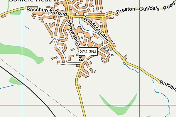 SY4 3NJ map - OS VectorMap District (Ordnance Survey)