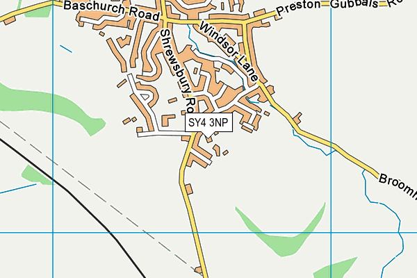 SY4 3NP map - OS VectorMap District (Ordnance Survey)