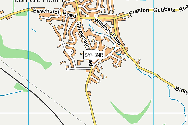 SY4 3NR map - OS VectorMap District (Ordnance Survey)
