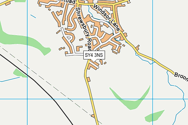 SY4 3NS map - OS VectorMap District (Ordnance Survey)