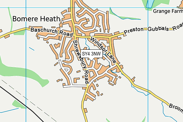 SY4 3NW map - OS VectorMap District (Ordnance Survey)