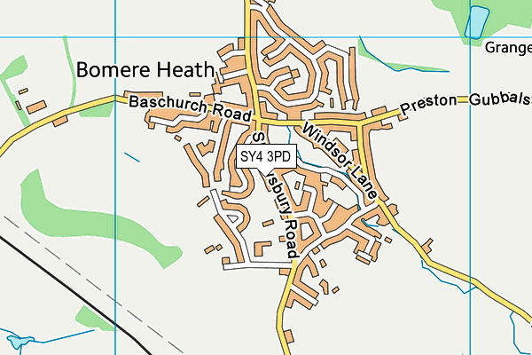 SY4 3PD map - OS VectorMap District (Ordnance Survey)