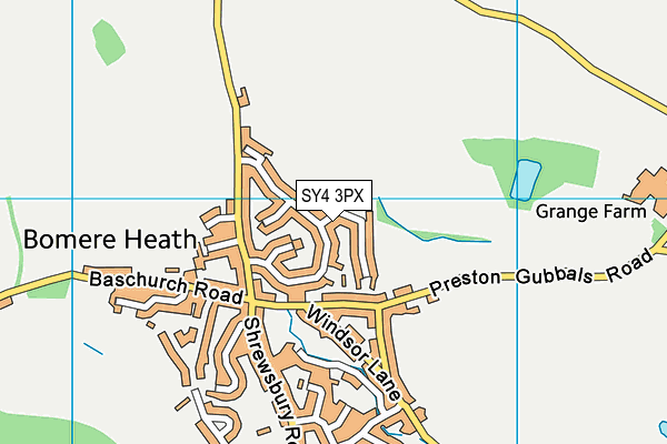 SY4 3PX map - OS VectorMap District (Ordnance Survey)