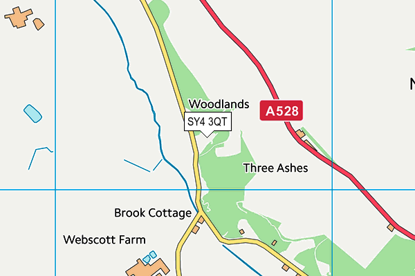 SY4 3QT map - OS VectorMap District (Ordnance Survey)