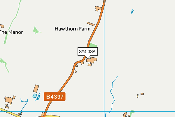 SY4 3SA map - OS VectorMap District (Ordnance Survey)